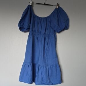 Love Tree Blue Textured Top